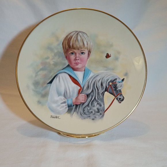 The Royal Collection Little Men Come Ride with Me Signed Plate - Picture 2 of 6